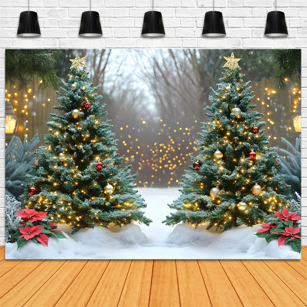 Sfondo Luminoso Con Neve Invernale Per Albero Di Natale RR9-44