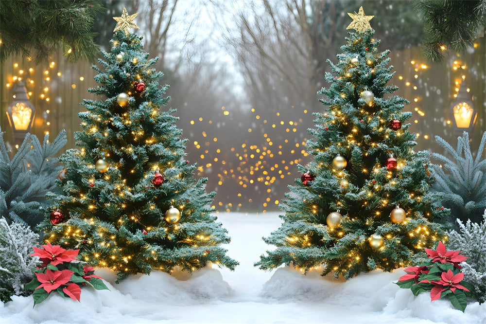 Sfondo Luminoso Con Neve Invernale Per Albero Di Natale RR9-44