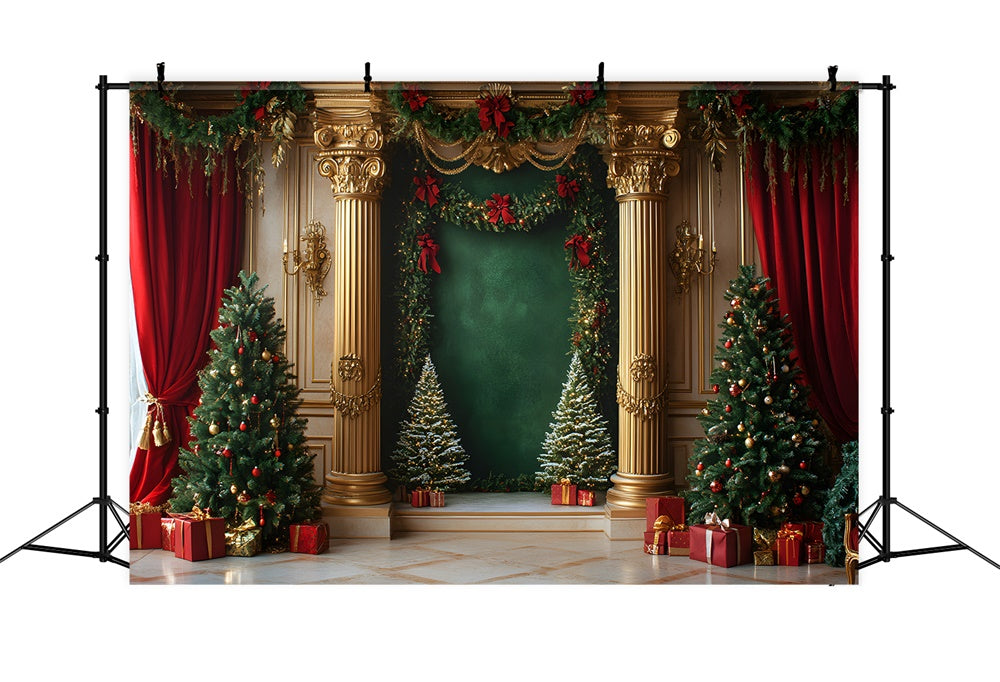 Sfondo Da Parete Retro Dorato Per La Stanza Della Villa Di Natale RR9-47