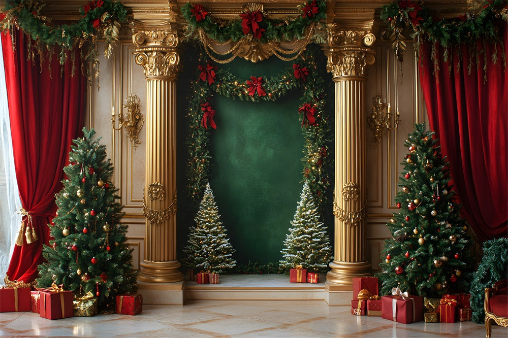 Sfondo Da Parete Retro Dorato Per La Stanza Della Villa Di Natale RR9-47