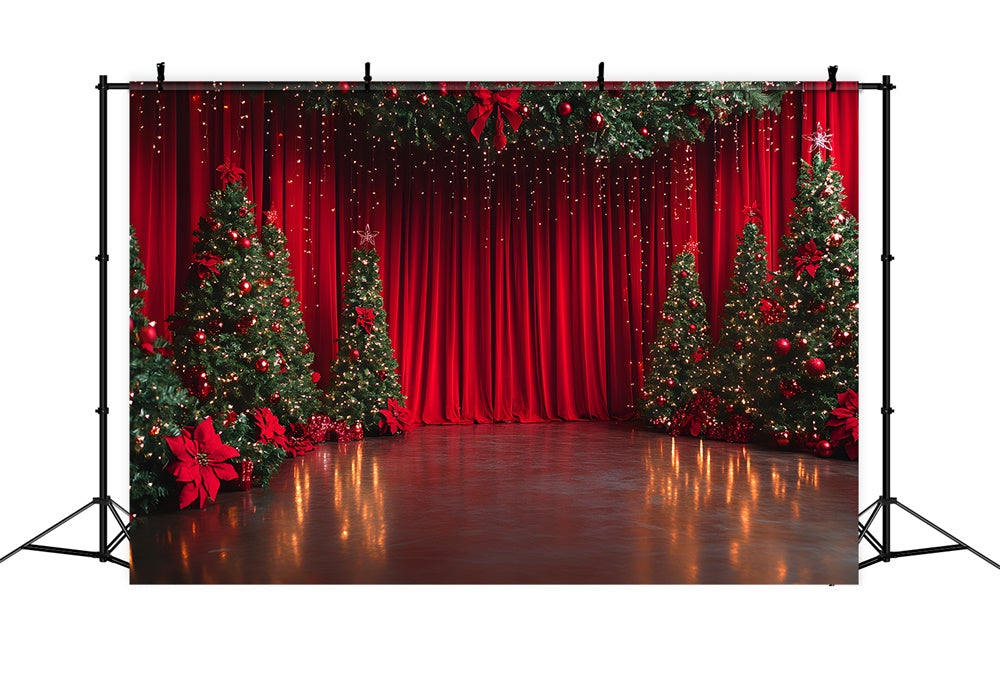 Sfondo Fotografico Per Sipario Con Alberi Di Natale RR9-53