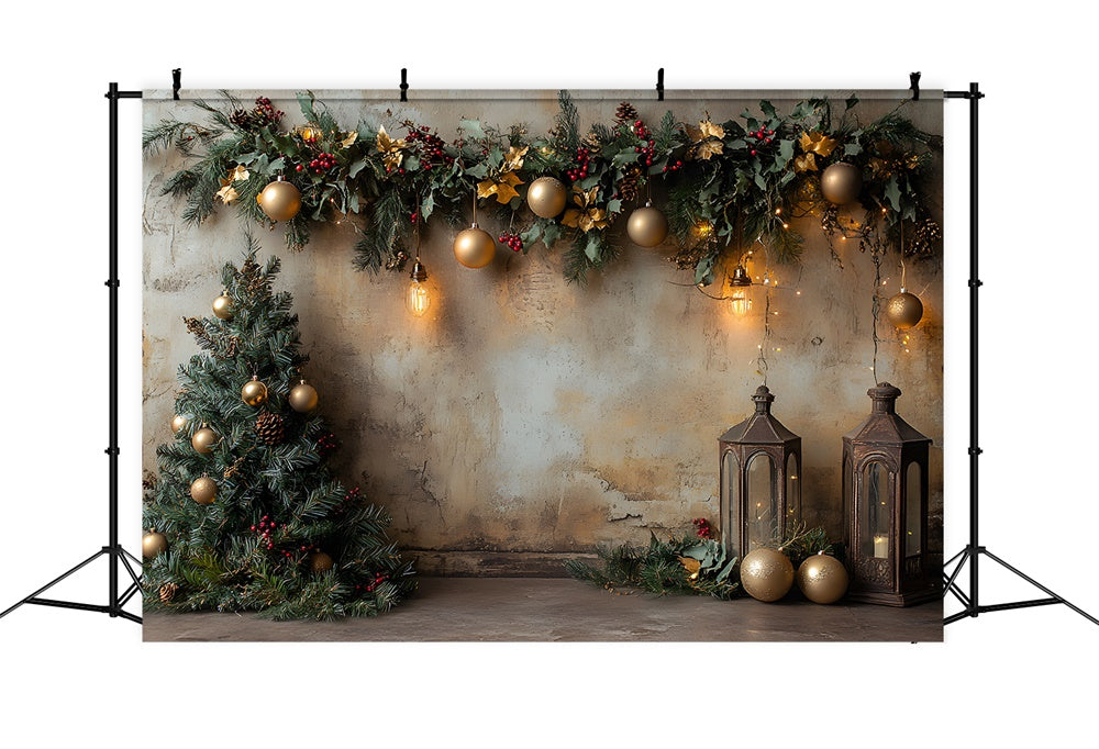 Sfondo Da Parete Decorato Con Palline Di Natale RR9-57