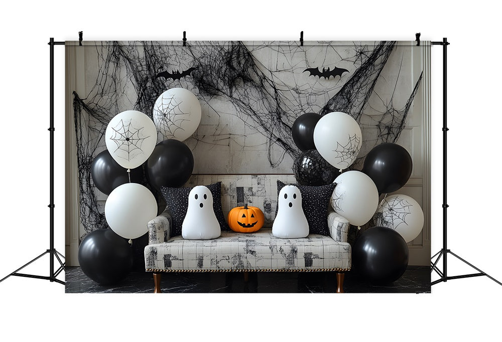 Sfondo Di Decorazioni Di Zucca Fantasma Di Palloncini Di Halloween RR9-86