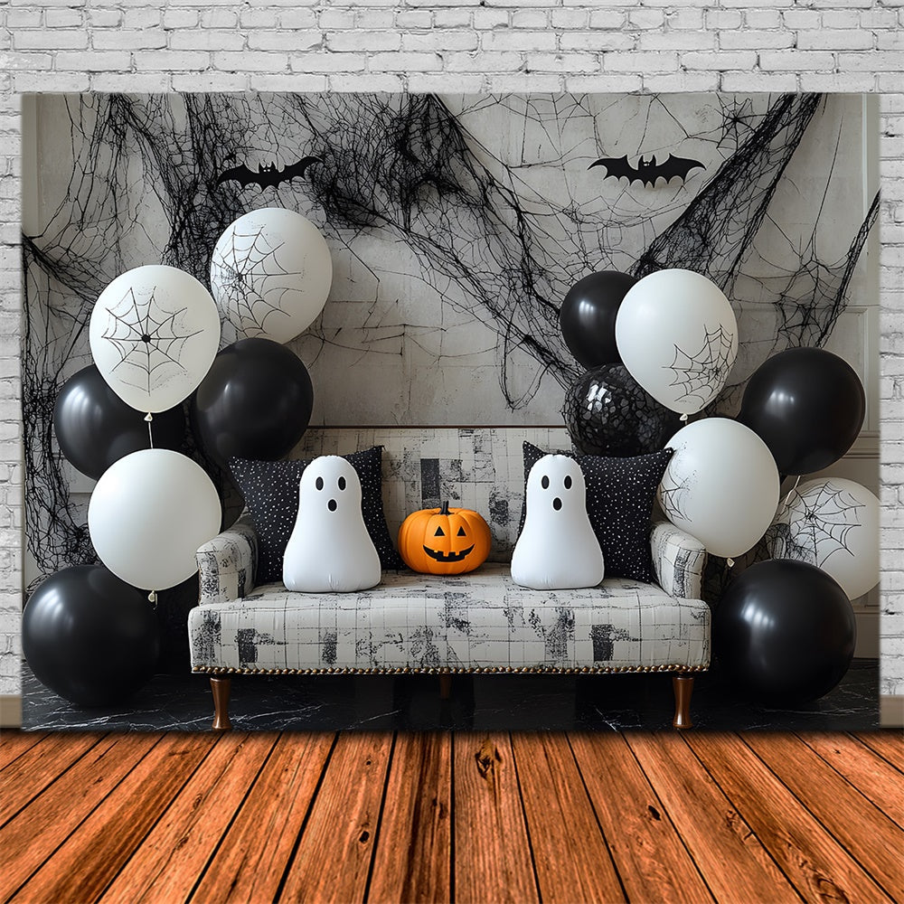 Sfondo Di Decorazioni Di Zucca Fantasma Di Palloncini Di Halloween RR9-86