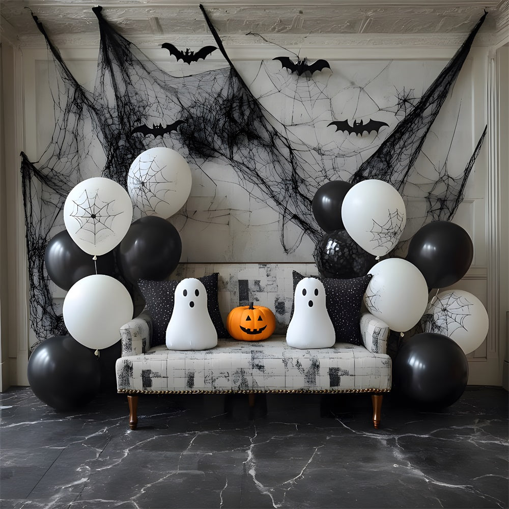 Sfondo Di Decorazioni Di Zucca Fantasma Di Palloncini Di Halloween RR9-86