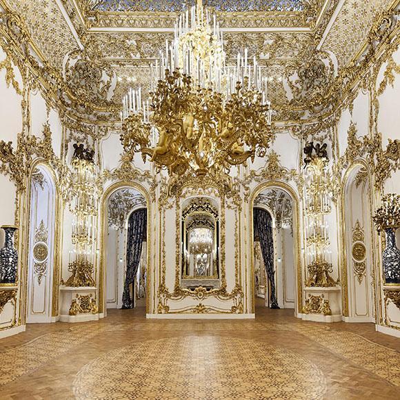 Golden Palace Hall Castle Inside Backdrops For Photography S-2708