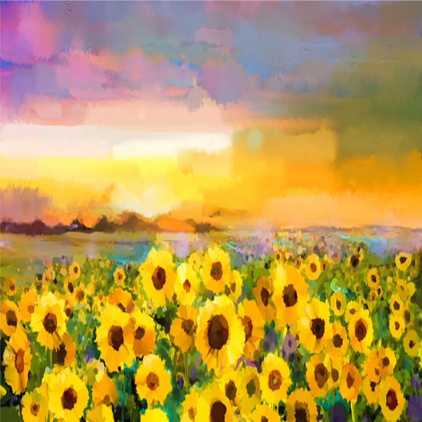 Sunflower Summer Painting Photo Studio Backdrop