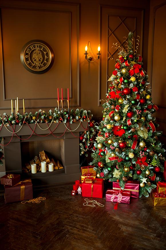 Christmas Tree Gifts Backdrop for Photography