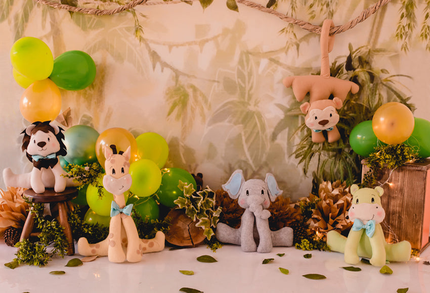 Jungle Animal Safari Banner Backdrop for Photos