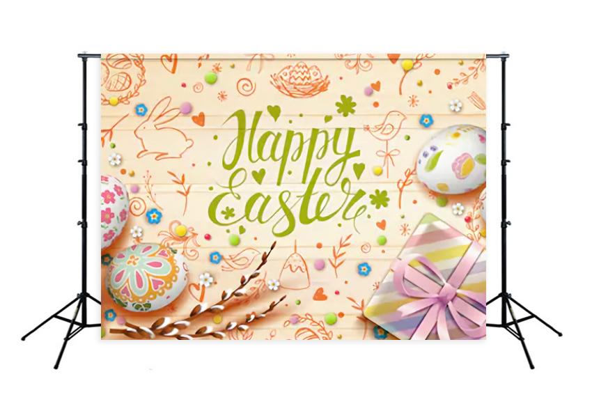 Colorful Easter Eggs Decorative Items Backdrop for Photography SH211
