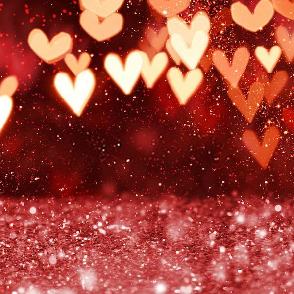 Red Shinny Hearts Backdrops for Valentine Photography SH519