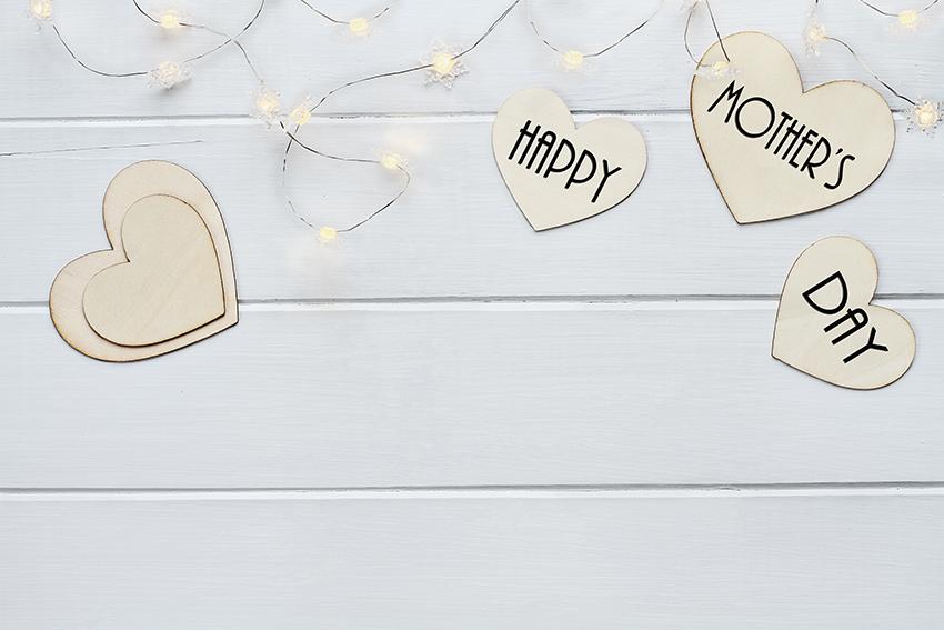 Happy Mother's Day White Wood Photo Backdrop SH625