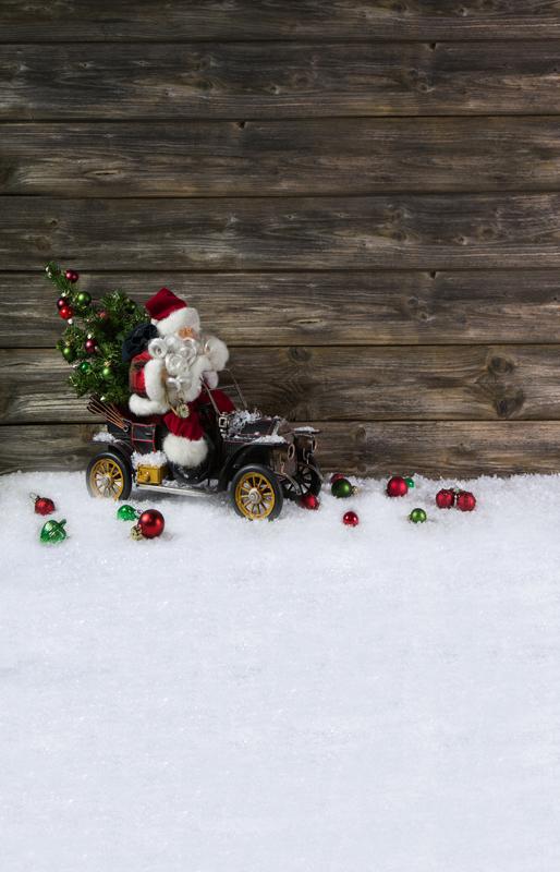 Sfondo Fotografico Con Parete In Legno Nero Regalo Di Babbo Natale ST-494