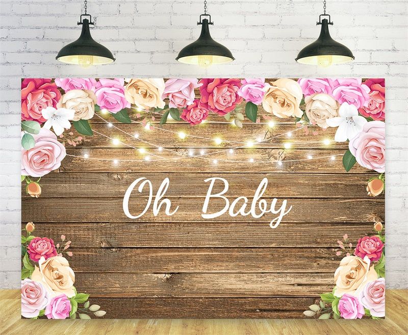 Rustic Wood Baby Shower Banner Decorations for Girls and Boys