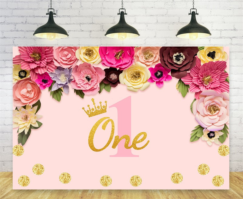 1st Floral Birthday Photography Backdrops