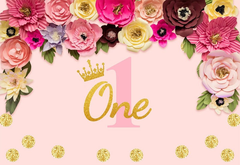 1st Floral Birthday Photography Backdrops