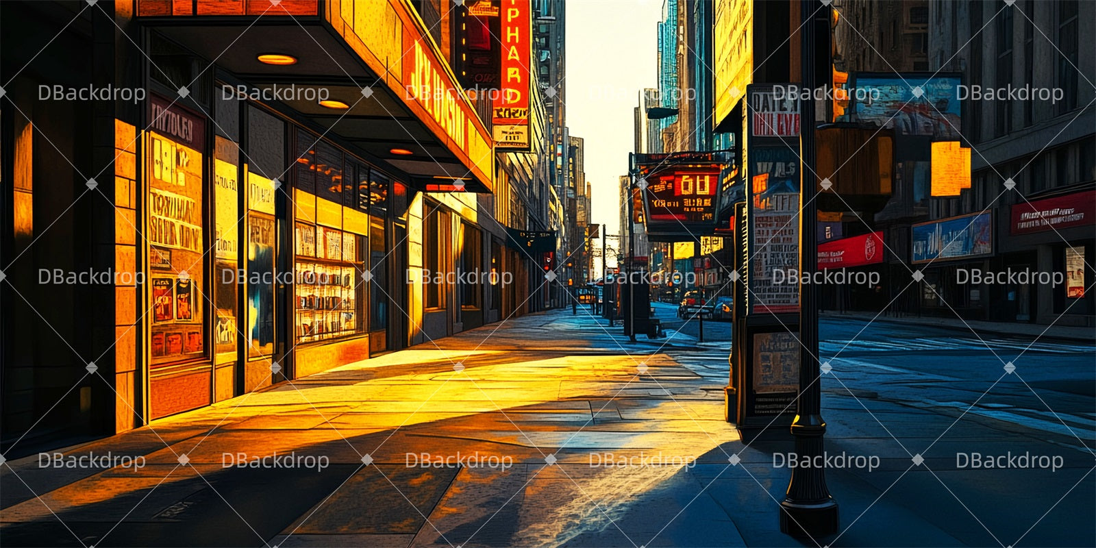 Fondale Teatrale Broadway Street Morning Fondali Per Palcoscenici Di Broadway TWW511-T74