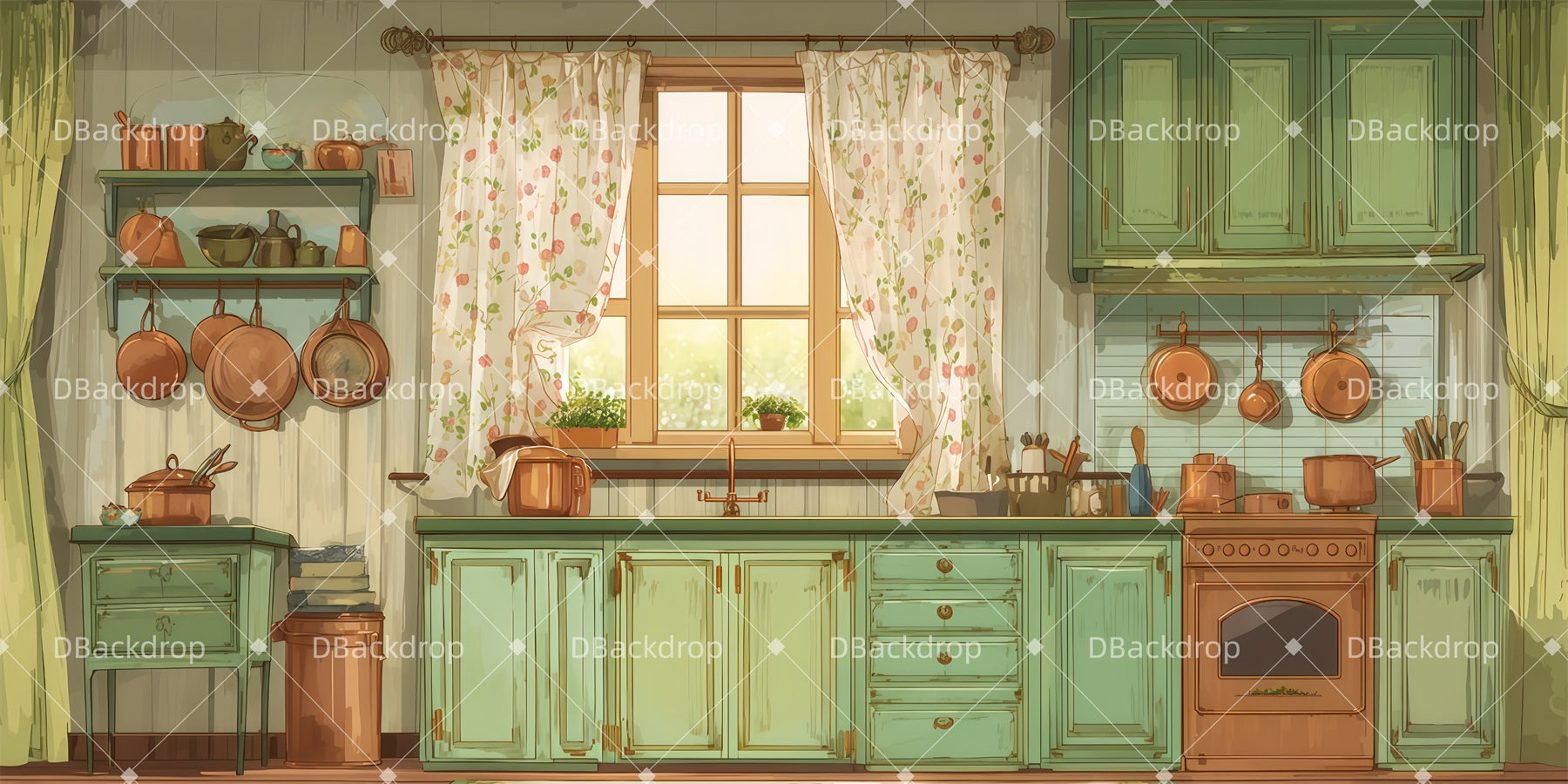 Fondale Teatrale Banks Family Kitchen Fondali Per Spettacoli TWW510-T38