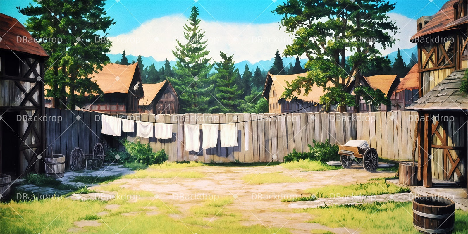 Fondale Teatrale Tevye'S Yard Fondali Professionali Per Palcoscenico TWW511-T69