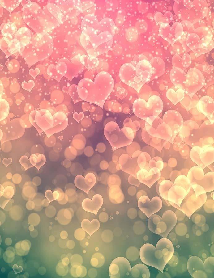 Love Hearts Sparkle Valentine's Day Backdrop for Photography VAT-25
