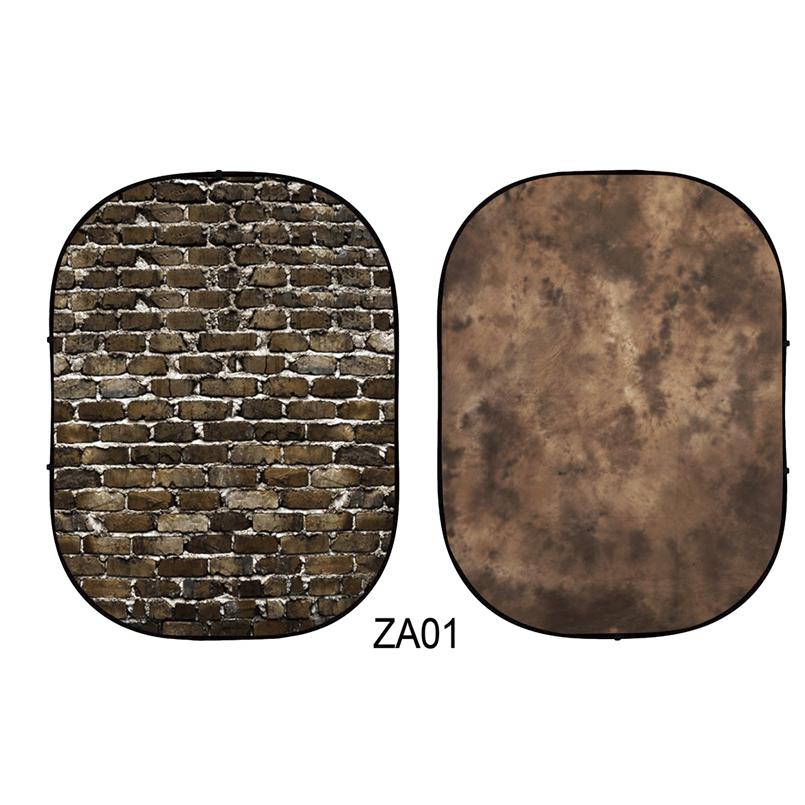 Abstract Texture/Brick Collapsible Double-sided Backdrop 5x6.5ft(1.5x2m) ZA01