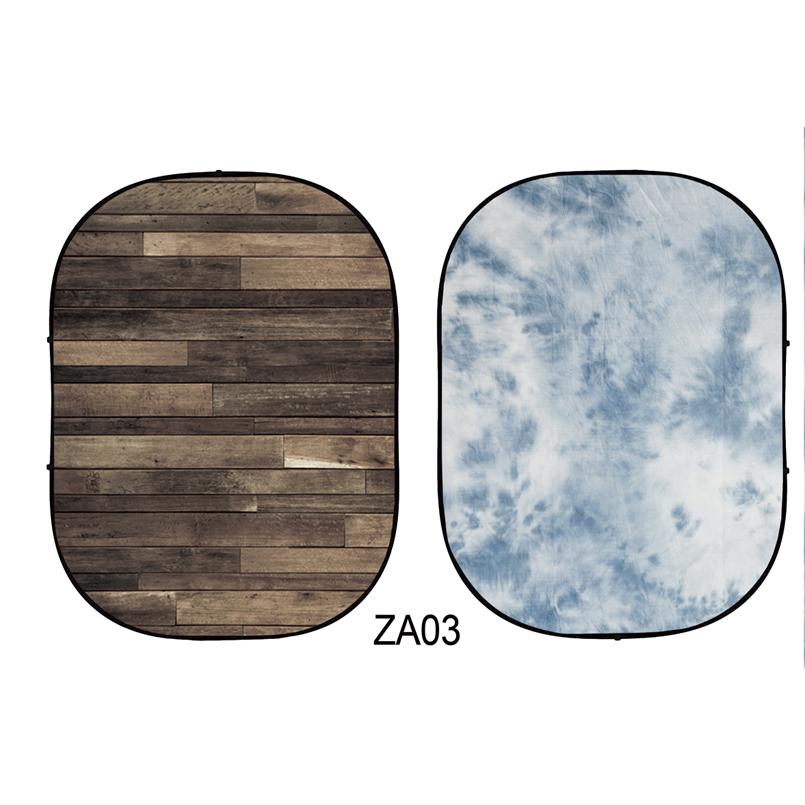Fondale Pieghevole Su Due Lati Con Texture Astratta/Legno 5x6.5ft(1.5x2m) ZA03
