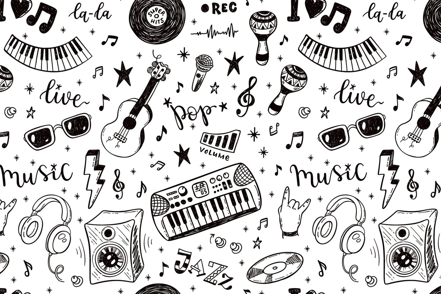 Scarabocchi Musicali Sullo Sfondo Del Ritorno A Scuola BRP7-26