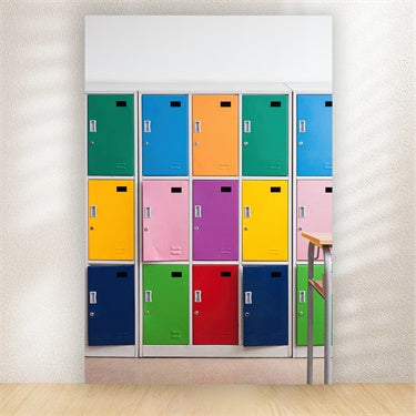 Sfondo Da Muro Per Armadietti Colorati Ritorno A Scuola BRP7-33