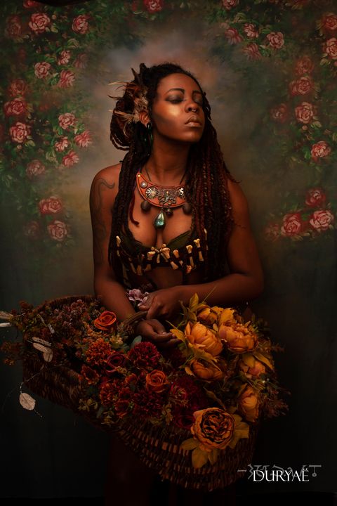 Fondale Fotografico Con Ritratto Astratto Fiore G-436