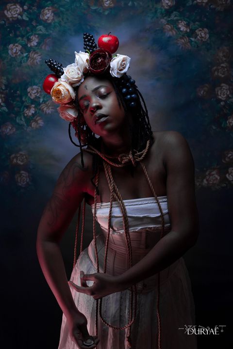 Fondale Fotografico Con Ritratto Astratto Fiore G-436