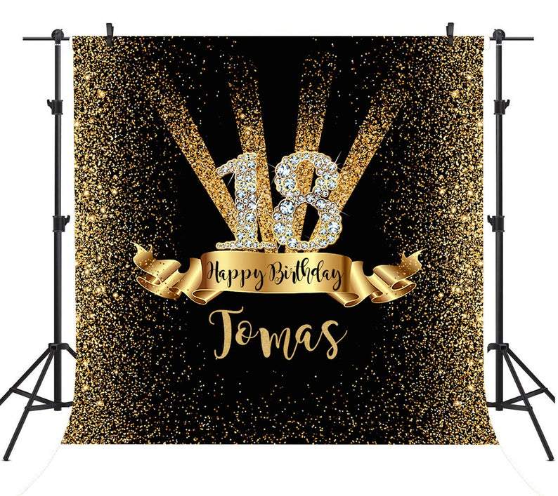 Sfondo Personalizzato Di Buon Compleanno Sfondo Per Foto In Tessuto Per Banner Per Festa Del 18 Compleanno DBD19