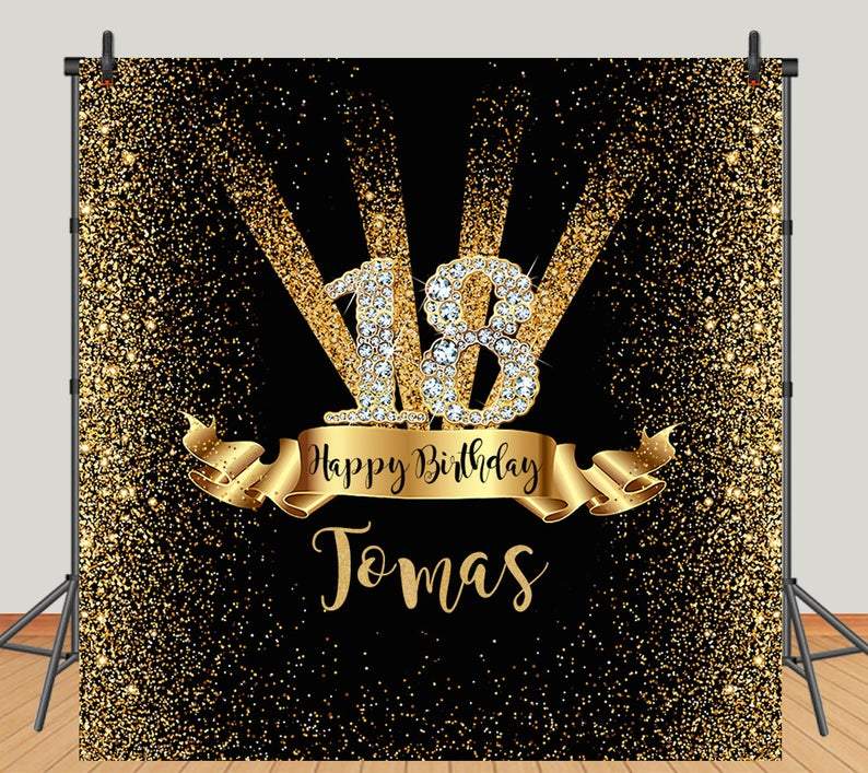 Sfondo Personalizzato Di Buon Compleanno Sfondo Per Foto In Tessuto Per Banner Per Festa Del 18 Compleanno DBD19