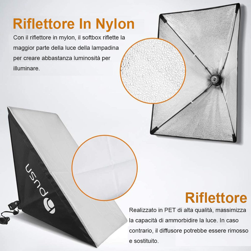 Kit Di Illuminazione Softbox Professionale Riflettore 185W Per Fotografia In Studio BP1690