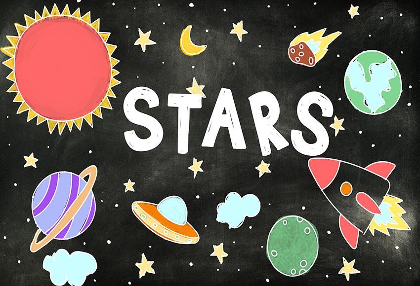 Space Universe Stars Backdrop for Children Bday Party LV-662