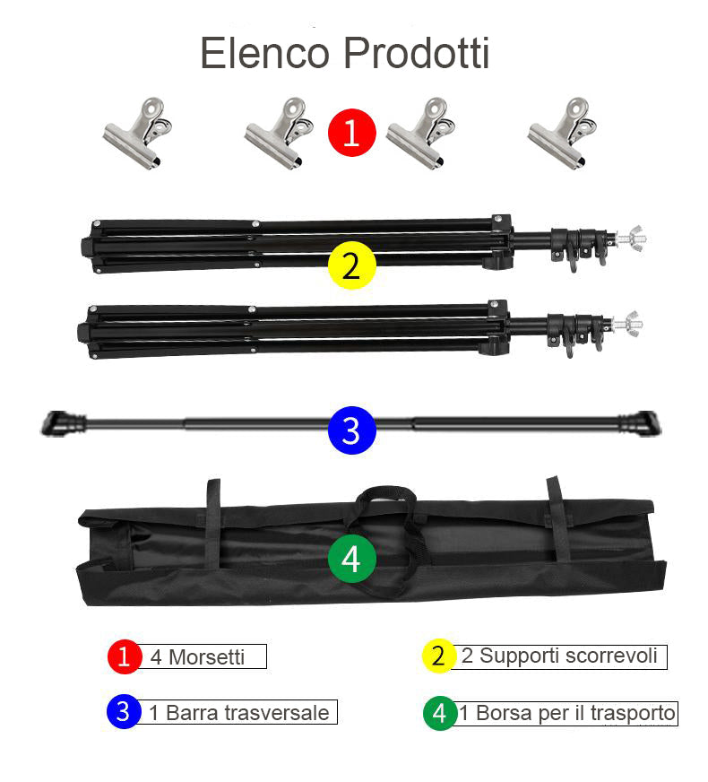 Kit Supporto Per Fondale Kit Supporto Per Sistema Di Supporto Per Fondale Regolabile PR2