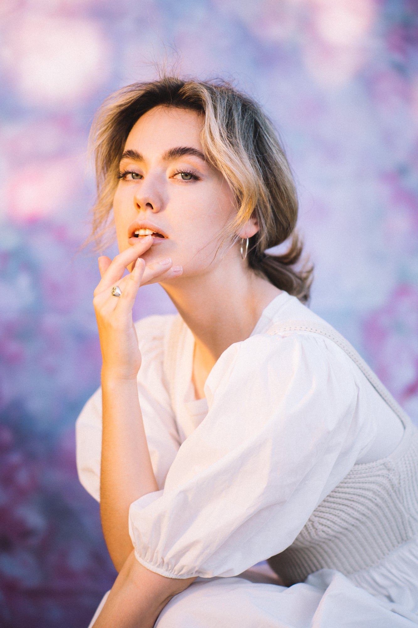 Fiori Rosa Sfondo Sfocato Per La Fotografia Di Neonati S-100