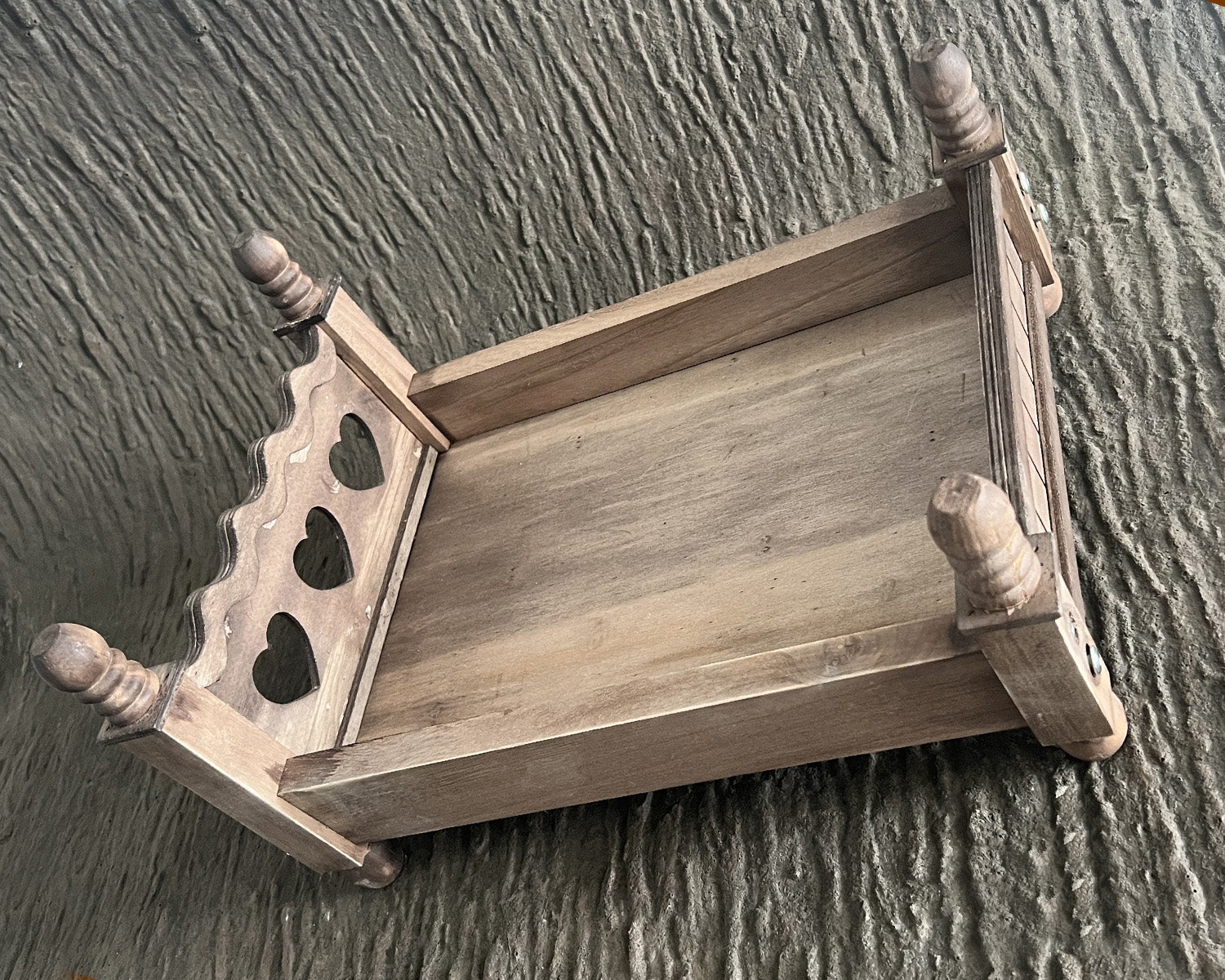 Dbackdrop Neonato Vintage Carino Letto In Legno Puntelli Per Fotografia SYPJ7