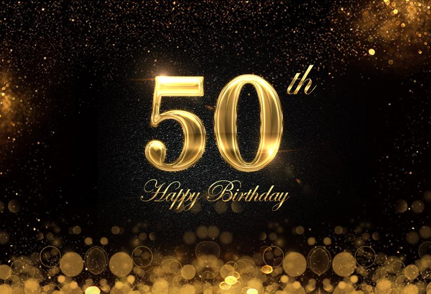 Regali Per Il 50 Compleanno Per Donne Sfondo Compleanno Bokeh Nero DBD1