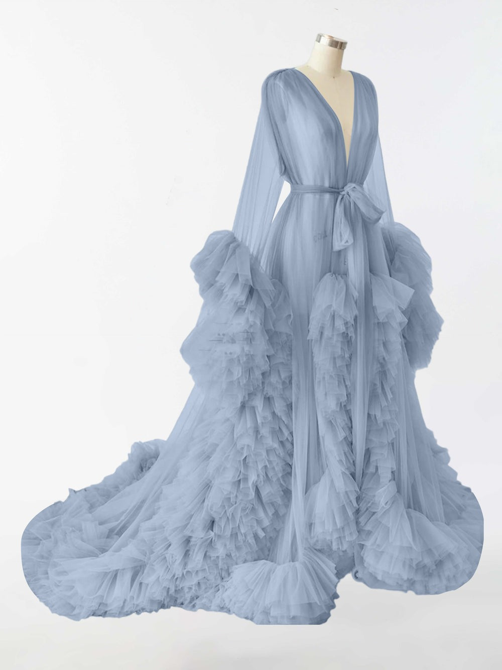 Accappatoio Lungo In Tulle Trasparente Per La Fotografia Di Maternita RB4