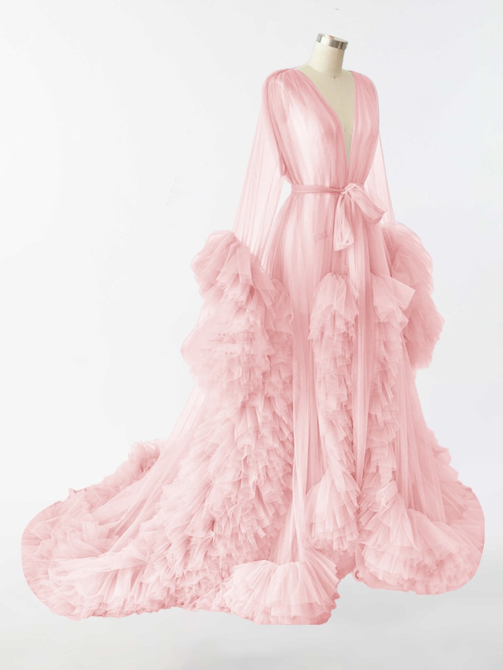 Accappatoio Lungo In Tulle Trasparente Per La Fotografia Di Maternita RB4