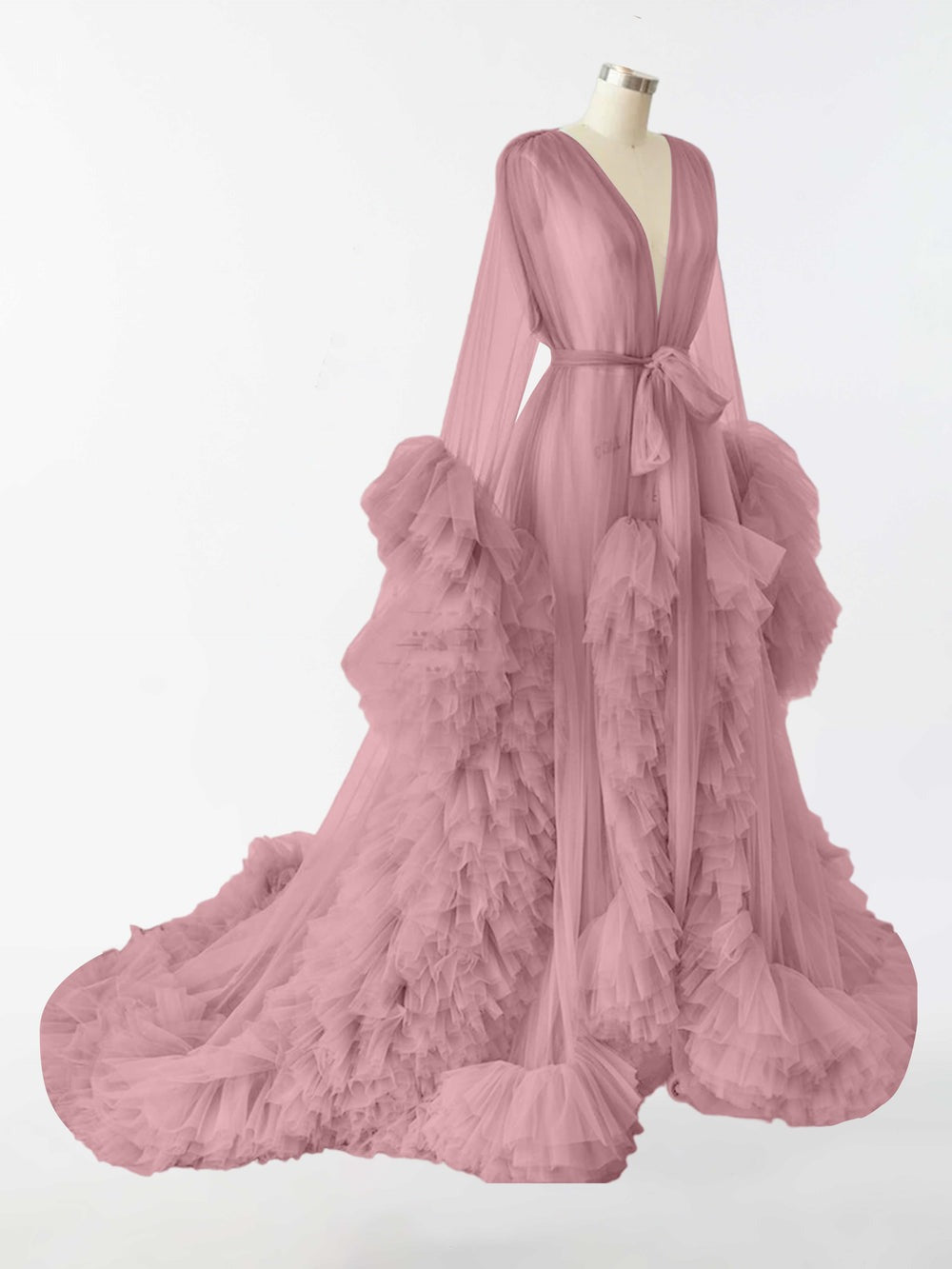 Accappatoio Lungo In Tulle Trasparente Per La Fotografia Di Maternita RB4