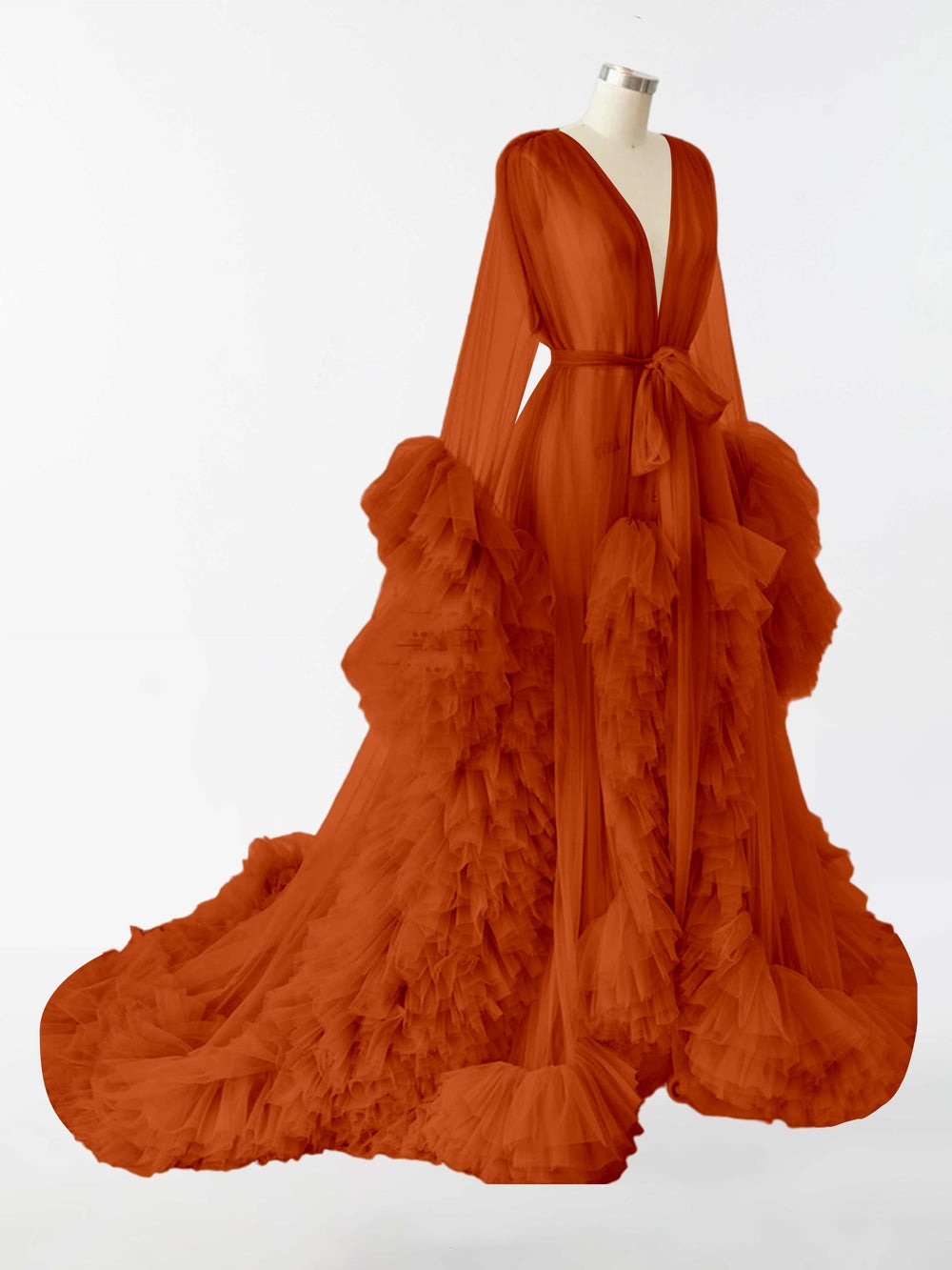 Accappatoio Lungo In Tulle Trasparente Per La Fotografia Di Maternita RB4