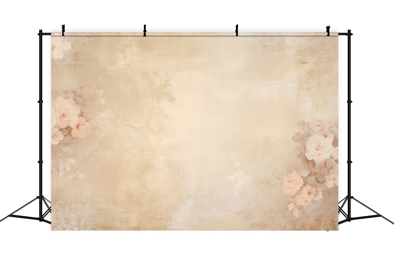 Sfondo Ritratto Decorazioni Floreali Sfondo Muro Beige BRP-11-635
