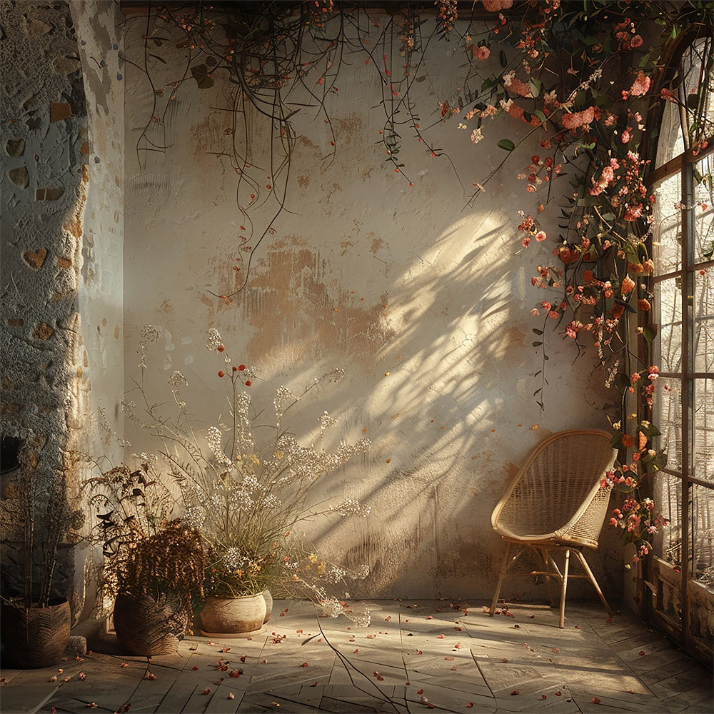 Sfondo Boho Vintage Con Angolo Botanico Caldo BRP10-100