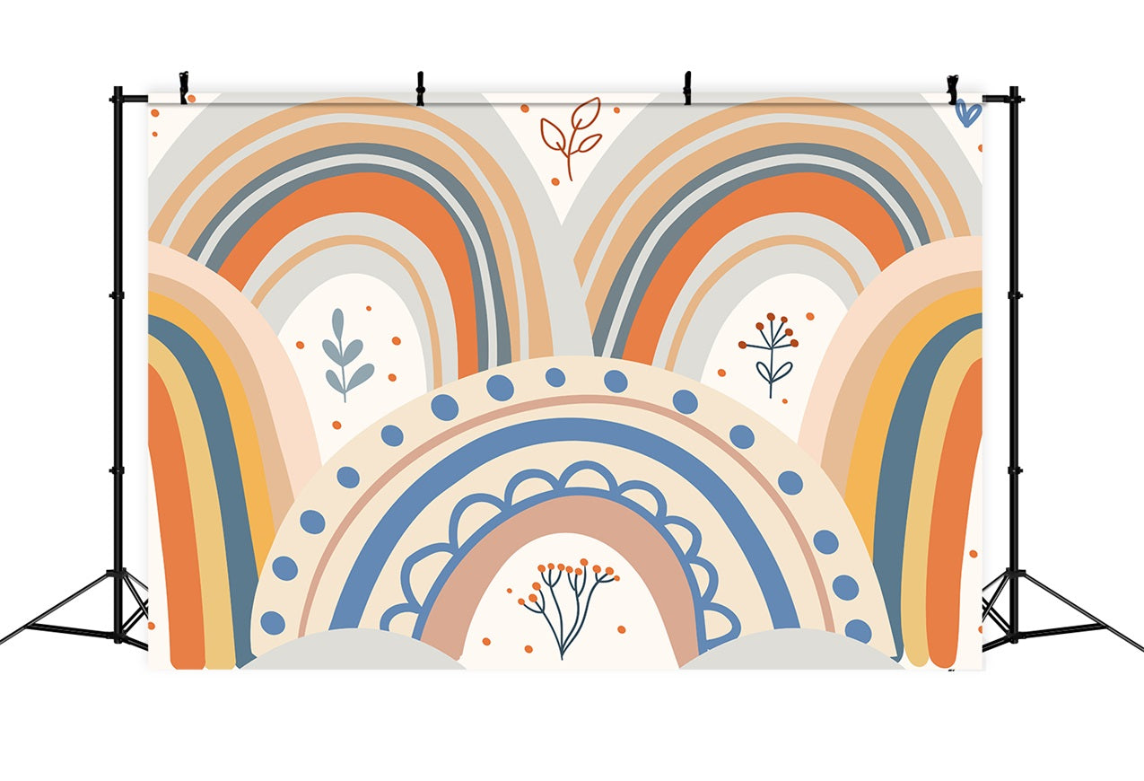 Sfondo Colorato Boho Floreale Astratto Arcobaleno BRP10-101