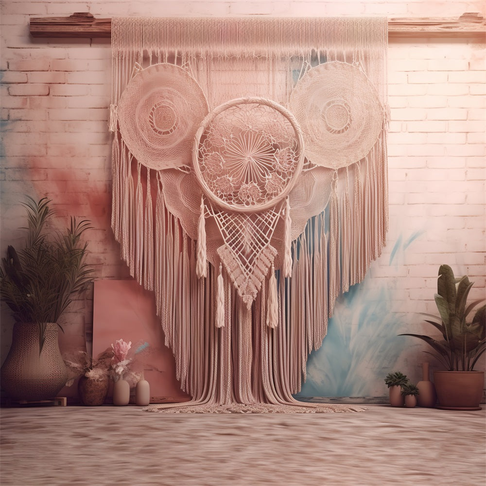 Sfondo Boho In Pizzo Tessuto Macrame Fatto A Mano BRP10-102