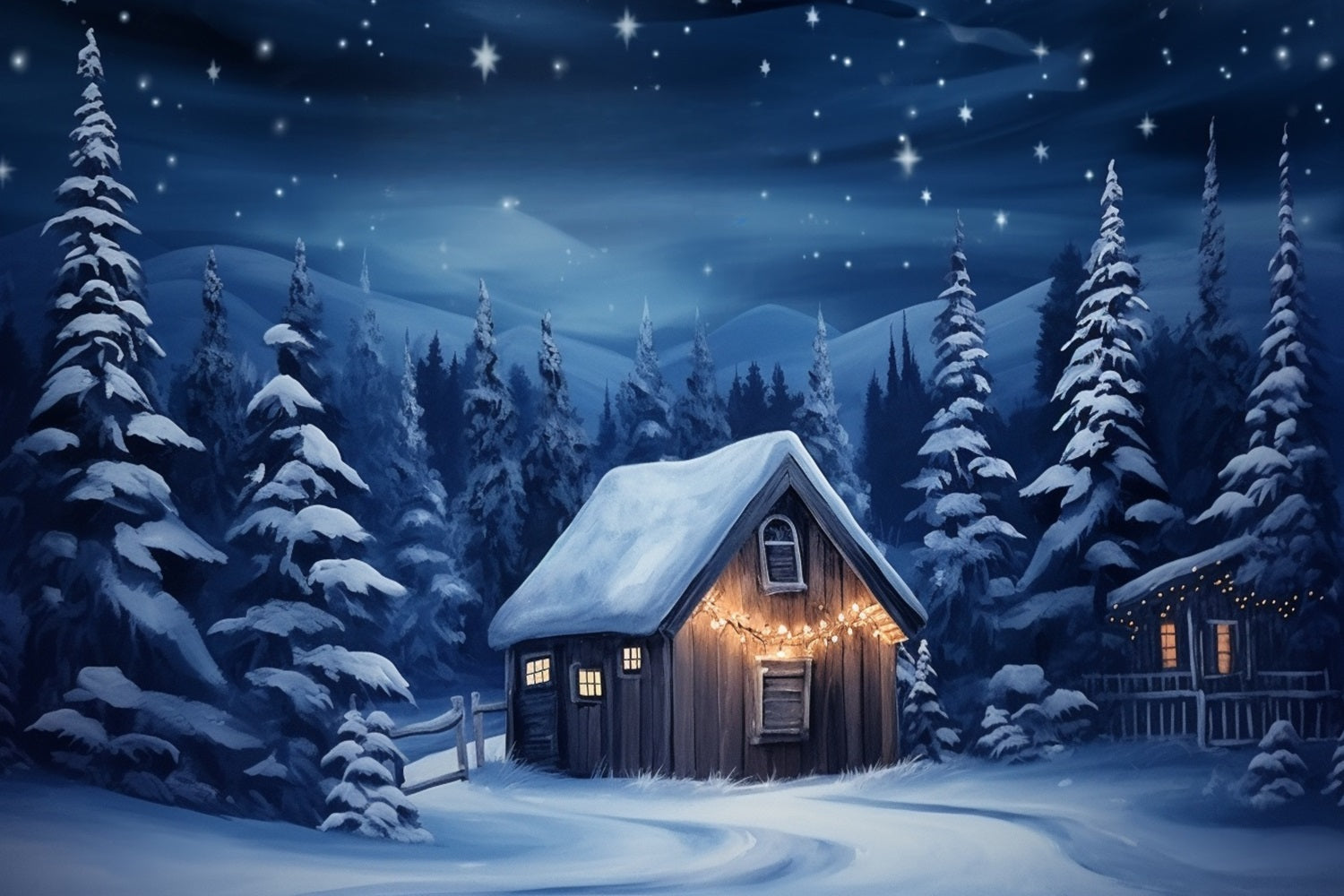 Sfondo Invernale Con Luci Calde Decorate Per La Casa Accogliente BRP10-12