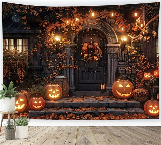Fondali Fotografici Di Halloween Sfondo Di Zucche Inquietanti In Una Casa Stregata BRP10-169