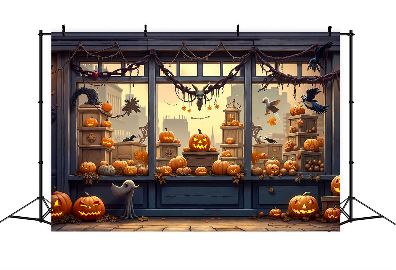 Sfondo Per Cabina Fotografica Di Halloween Sfondo Spettrale Di Zucche Per Vetrina BRP10-170