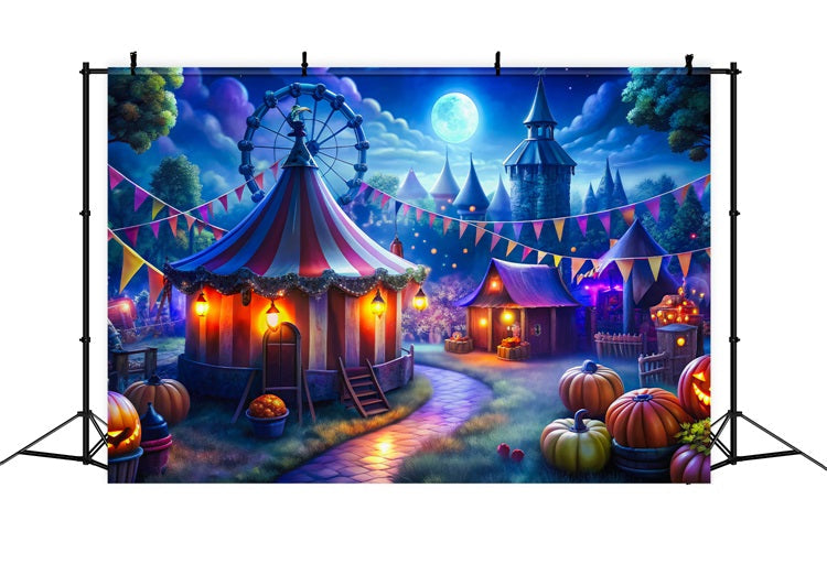 Sfondo Di Foto Di Halloween Sfondo Di Scena Di Circo Di Halloween Scuro BRP10-173